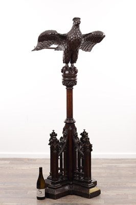 Lot 1339 - A LATE 19TH CENTURY CARVED OAK GOTHIC STYLE LECTERN