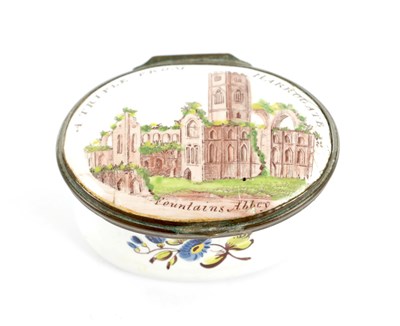 Lot 573 - AN 18TH CENTURY STAFFORDSHIRE ENAMEL PATCH BOX