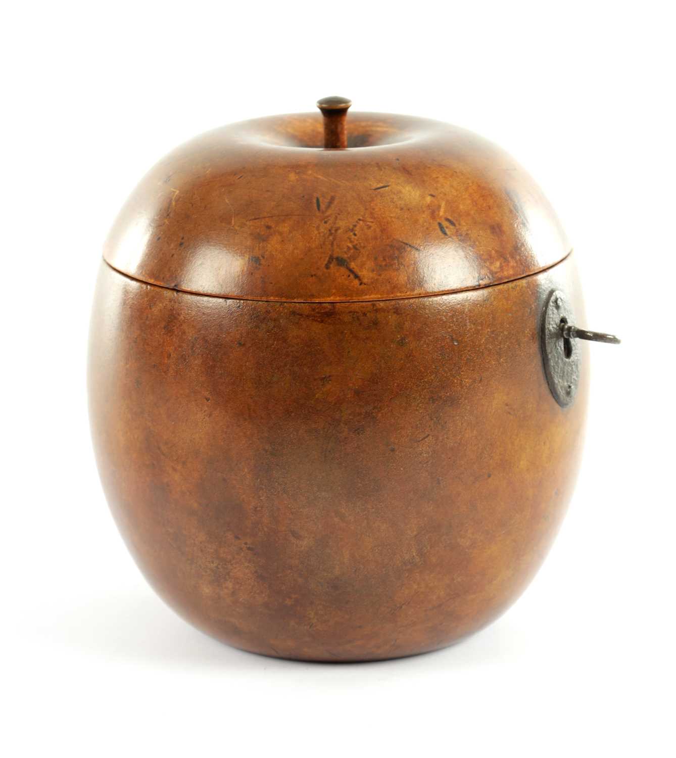 Lot 755 - A GEORGE III FRUITWOOD "APPLE" TEA CADDY