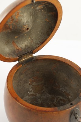 Lot 755 - A GEORGE III FRUITWOOD "APPLE" TEA CADDY