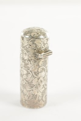 Lot 437 - A VICTORIAN CYLINDRICAL SILVER SCENT BOTTLE