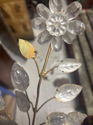 Lot 689 - MAISON BAGUES. A PAIR OF FLORAL GLASS WALL SCONCES