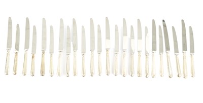 Lot 397 - A SET OF 24 SILVER HANDLED KNIVES