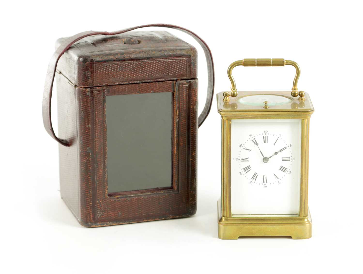 201 - A LATE 19TH CENTURY FRENCH REPEATING CARRIAGE CLOCK