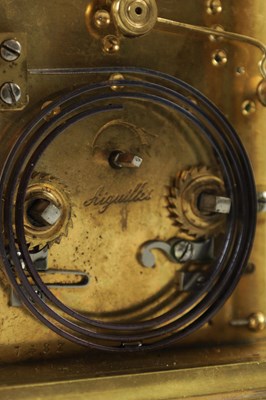Lot 201 - A LATE 19TH CENTURY FRENCH REPEATING CARRIAGE CLOCK