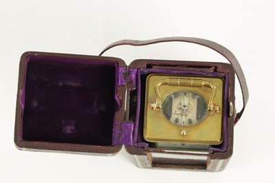 Lot 201 - A LATE 19TH CENTURY FRENCH REPEATING CARRIAGE CLOCK