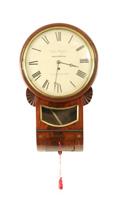 Lot 968 - JOHN TAYLOR, SHUDEHILL, MANCHESTER. A REGENCY MAHOGANY FUSEE WALL CLOCK