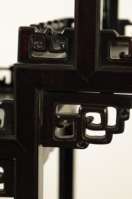 Lot 116 - A LATE 19TH CENTURY DENSE HARDWOOD CHINESE DISPLAY CABINET