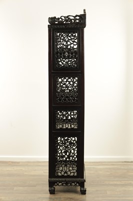 Lot 116 - A LATE 19TH CENTURY DENSE HARDWOOD CHINESE DISPLAY CABINET