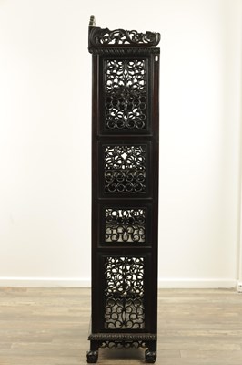 Lot 116 - A LATE 19TH CENTURY DENSE HARDWOOD CHINESE DISPLAY CABINET