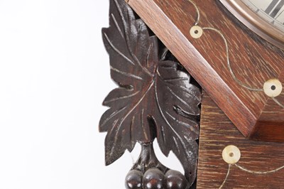 Lot 387 - A 19TH CENTURY ROSEWOOD AND MOTHER OF PEARL INLAID WALL CLOCK