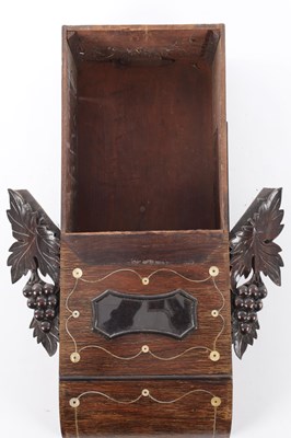 Lot 387 - A 19TH CENTURY ROSEWOOD AND MOTHER OF PEARL INLAID WALL CLOCK