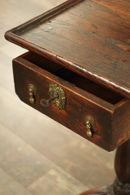 Lot 1347 - AN UNUSUAL EARLY 18TH CENTURY ELM CANDLE STAND