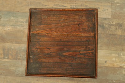 Lot 1347 - AN UNUSUAL EARLY 18TH CENTURY ELM CANDLE STAND