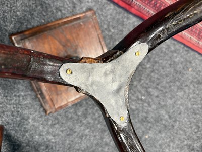 Lot 1347 - AN UNUSUAL EARLY 18TH CENTURY ELM CANDLE STAND