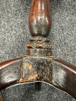 Lot 1347 - AN UNUSUAL EARLY 18TH CENTURY ELM CANDLE STAND