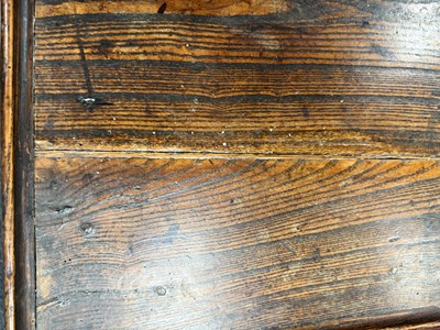 Lot 1347 - AN UNUSUAL EARLY 18TH CENTURY ELM CANDLE STAND