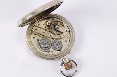 Lot 40 - A 20TH CENTURY NICKEL CASED GOLIATH POCKET WATCH