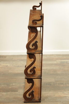 Lot 53 - A SET OF REGENCY OAK HANGING SHELVES