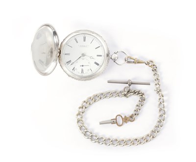 Lot 45 - A 19TH CENTURY ENGLISH SILVER CASED SLIM HUNTER POCKET WATCH