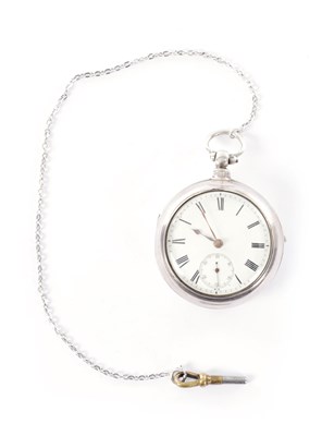 Lot 101 - AN ENGLISH SILVER PAIR CASED FUSEE POCKET WATCH