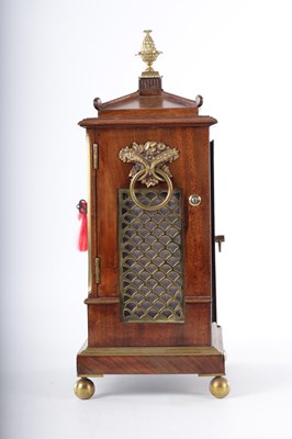 Lot 1014 - J. BERMAN, REGENT'S PARK. A REGENCY FIGURED MAHOGANY DOUBLE FUSEE BRACKET CLOCK