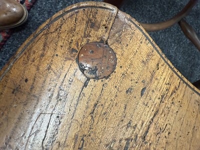 Lot 1280 - A SET OF THREE EARLY 19TH CENTURY YEW WOOD WINDSOR CHAIRS