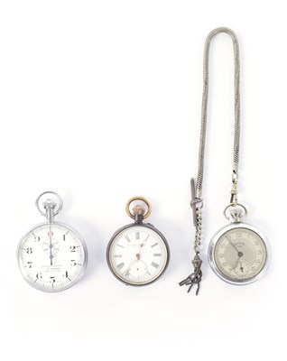 Lot 337 - A COLLECTION OF TWO POCKET WATCHES AND A STOPWATCH