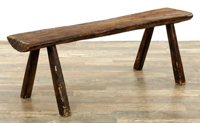 Lot 33 - A PRIMITIVE EARLY 19TH CENTURY PINE BENCH
