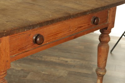 Lot 1183 - A LARGE 19TH CENTURY TEN SEATER PINE FARMHOUSE TABLE