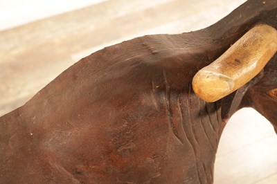 Lot 664 - A LARGE HALF LIFE SIZE RARE 19TH CENTURY CARVED AND PAINTED LONGHORN BULL