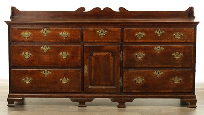 Lot 1215 - A LARGE 18TH CENTURY OAK DRESSER BASE