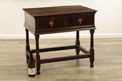 Lot 1168 - A 17TH CENTURY OAK TWO DRAWER RENT TABLE