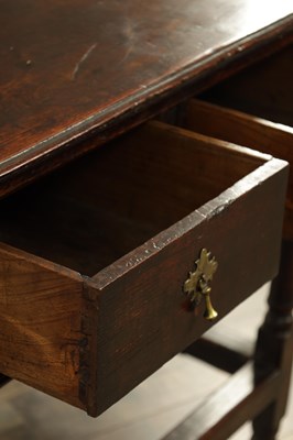Lot 1168 - A 17TH CENTURY OAK TWO DRAWER RENT TABLE
