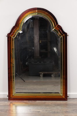 Lot 1302 - A GOOD 1930'S ART DECO COLOURED GLASS HANGING MIRROR