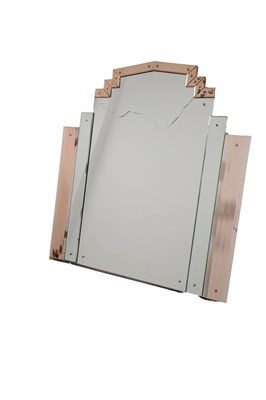 Lot 64 - AN ART DECO OVER-MANTLE MIRROR