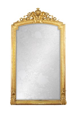 Lot 1288 - A LARGE EARLY VICTORIAN GILT GESSO WALL MIRROR