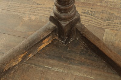 Lot 1209 - AN 17TH CENTURY OAK REFECTORY TABLE WITH ONE-PIECE TOP