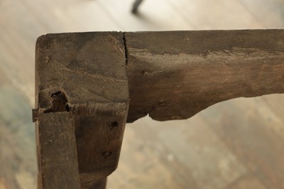 Lot 1209 - AN 17TH CENTURY OAK REFECTORY TABLE WITH ONE-PIECE TOP