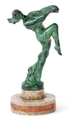 Lot 483 - LE VERRIER. AN ART DECO PATINATED GREEN BRONZE...