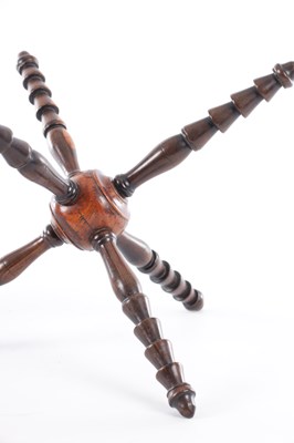 Lot 712 - TWO 19TH CENTURY WELSH TREENWARE FRUITWOOD CAT'S / BOWL STANDS