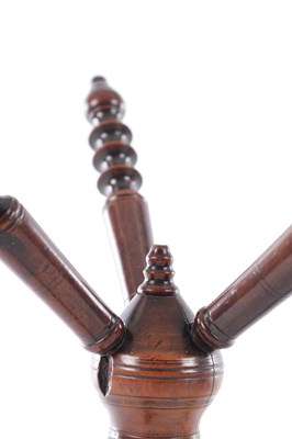 Lot 712 - TWO 19TH CENTURY WELSH TREENWARE FRUITWOOD CAT'S / BOWL STANDS