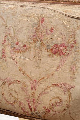 Lot 1206 - A PAIR OF 18TH CENTURY FRENCH CARVED GILT GESSO ARMCHAIRS UPHOLSTERED IN AUBUSSON TAPESTRIES