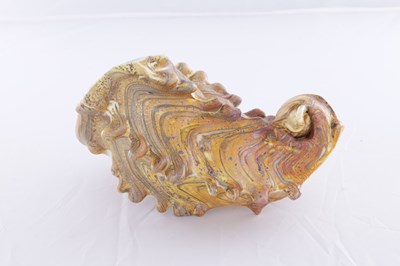 Lot 3 - A MASSIMO MICHELUZZI (B.1957) LARGE GLASS CONCH SHELL WITH OPAL INTERIOR