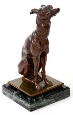 Lot 488 - A CONTINENTAL BROWN PATINATED BRONZE SCULPTURE...