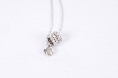 Lot 224 - A MAISON BIRKS DIAMOND BARREL NECKLACE AND EARRINGS SET