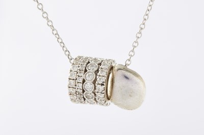 Lot 224 - A MAISON BIRKS DIAMOND BARREL NECKLACE AND EARRINGS SET