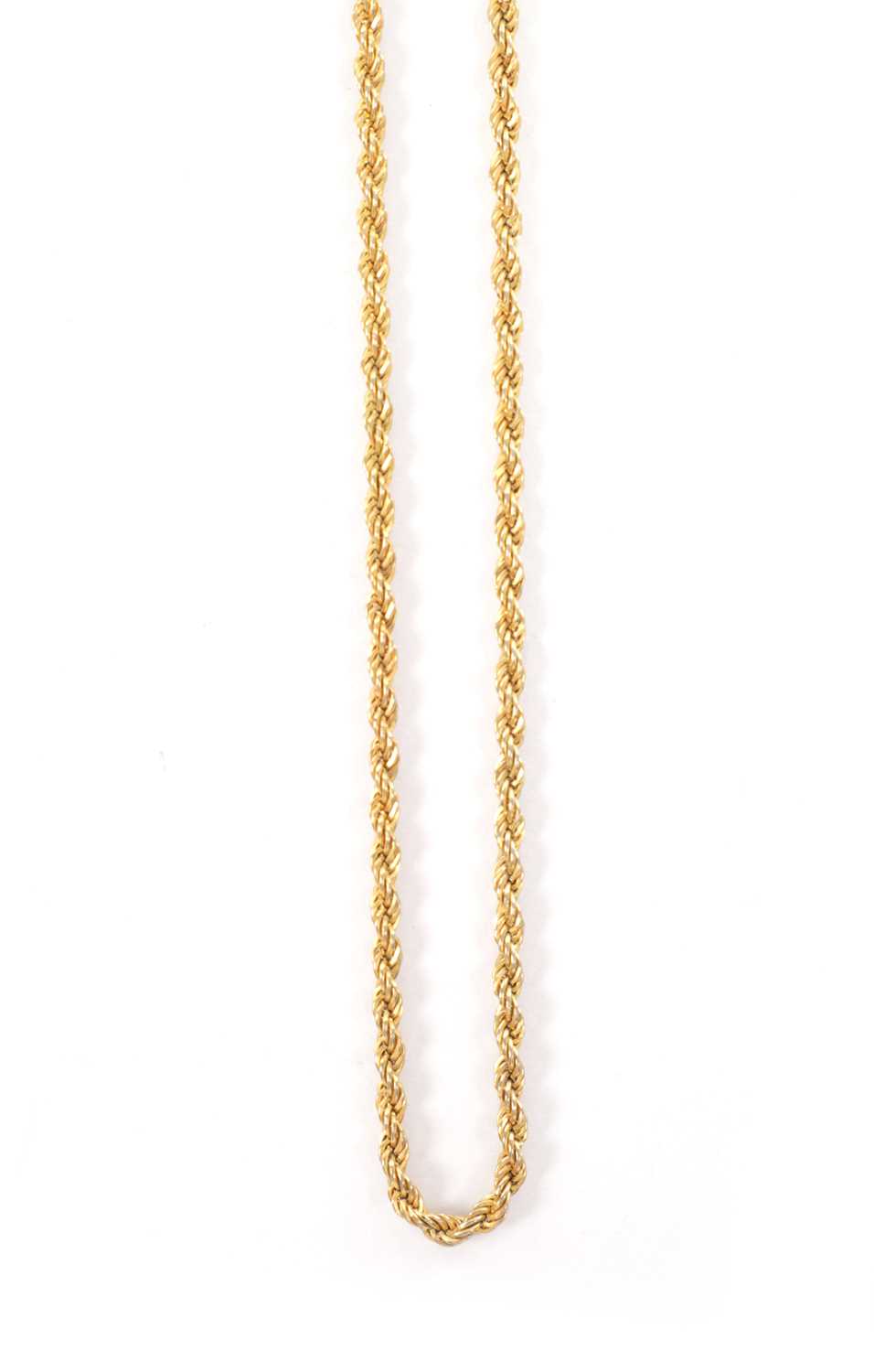 Lot 259 - AN 18CT YELLOW GOLD ROPE TWIST NECKLACE