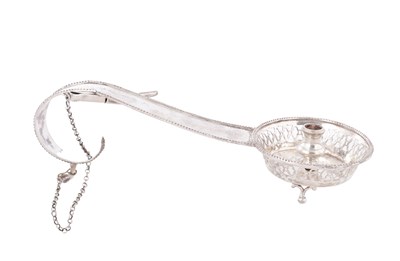 Lot 367 - AN 18TH CENTURY SPANISH SILVER CHAMBERSTICK