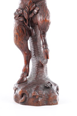 Lot 738 - AN 18TH CENTURY FLEMISH CARVED FRUITWOOD FIGURAL SCULPTURE OF YOUNG BACCHUS AND A FAUN